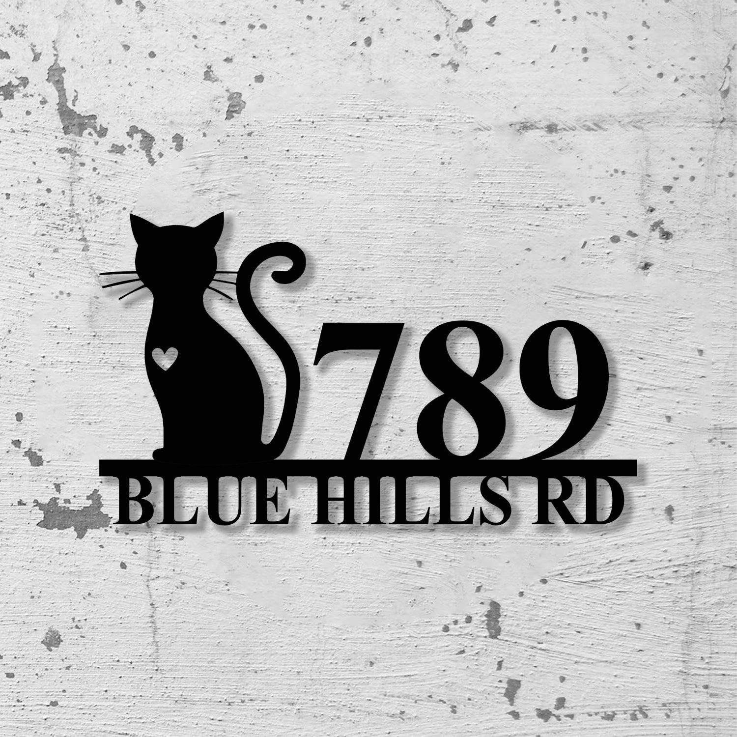 Personalized Cat Address Sign, Custom Address Sign, Cat Lover Gift, House Warming Gift - Gearviral