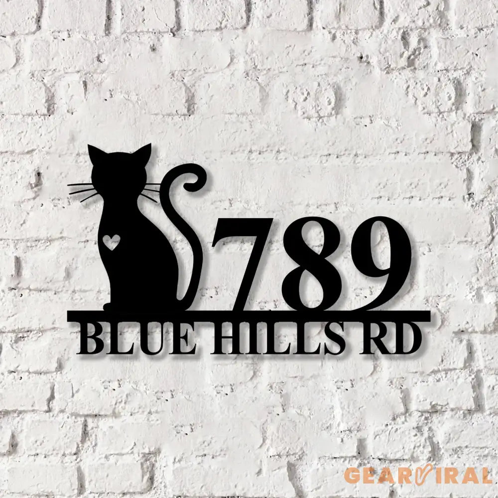 Personalized Cat Address Sign Custom Address Sign Cat Lover Gift House Warming Gift - Gearviral