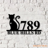 Personalized Cat Address Sign Custom Address Sign Cat Lover Gift House Warming Gift - Gearviral