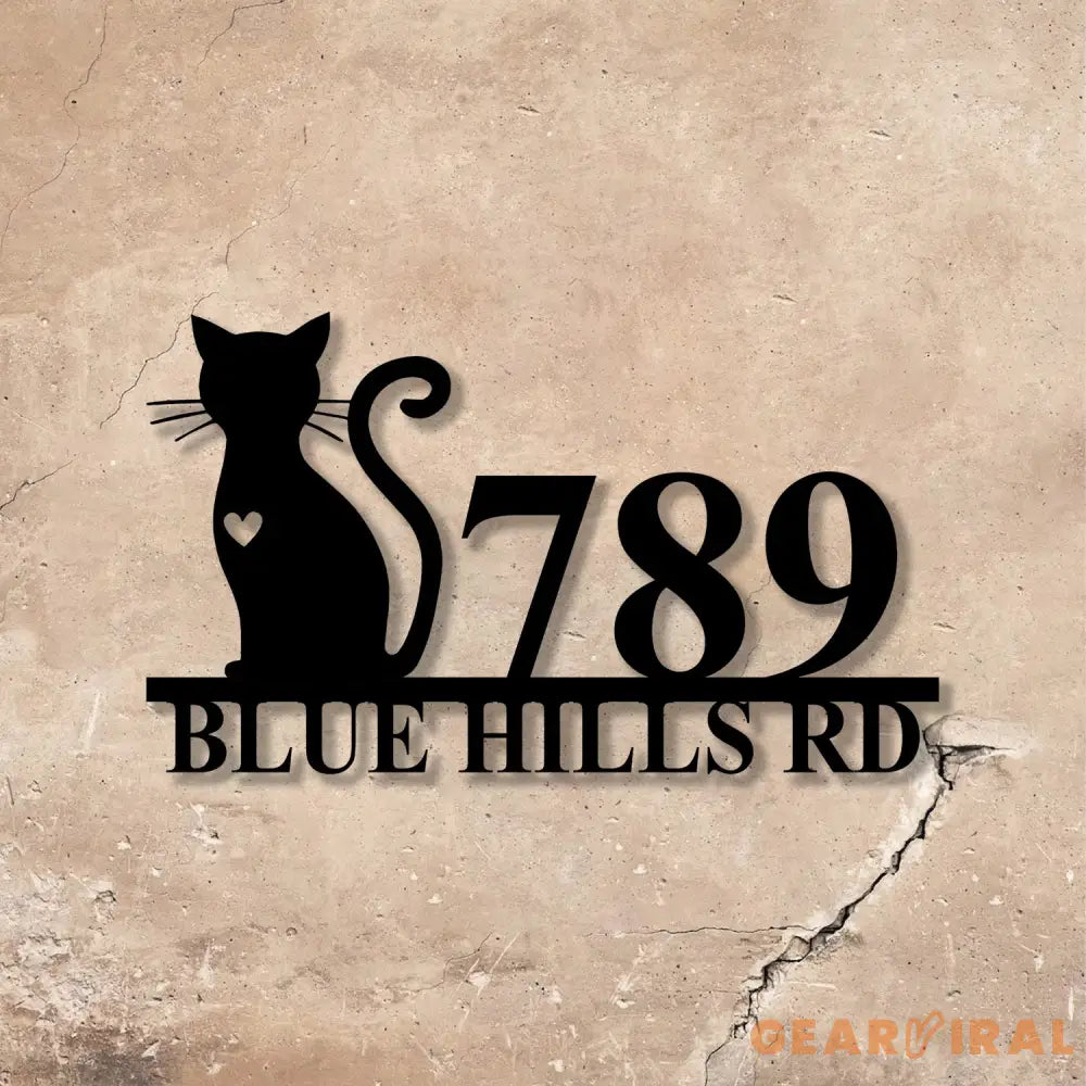 Personalized Cat Address Sign Custom Address Sign Cat Lover Gift House Warming Gift - Gearviral