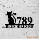 Personalized Cat Address Sign Custom Address Sign Cat Lover Gift House Warming Gift - Gearviral