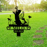 Personalized Cat Memorial Garden Stake - Cat with Wings and Butterfly Stake - Cat Lover - Loss of Cat Grave Marker | GearViral