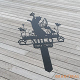 Personalized Cat Memorial Garden Stake - Cat with Wings and Butterfly Stake - Cat Lover - Loss of Cat Grave Marker