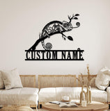 Personalized Chameleon Name Sign Home Decor Custom Chameleon Metal Wall Art LED Light Boy Girl Nursery Decoration Housewarming Birthday Gift | GearViral