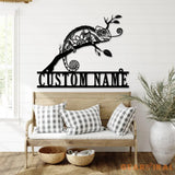 Personalized Chameleon Name Sign Home Decor Custom Chameleon Metal Wall Art LED Light Boy Girl Nursery Decoration