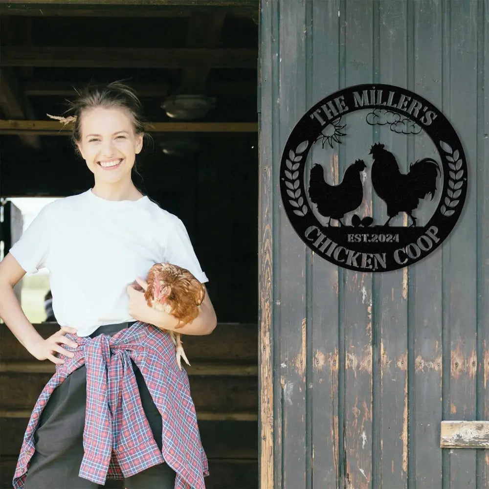 Personalized Chicken Coop Sign Hen House Sign Metal Chicken Coop Sign Custom Chicken Coop Sign Outdoor Metal Sign Our