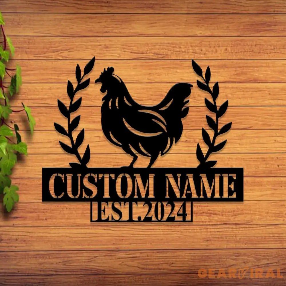 Personalized Chicken Coop Sign Chicken coop Wall Art Custom Chicken Metal Sign Farm House Decor Hen house Sign Farm
