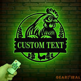 Personalized Chicken Coop Sign with Led Light Hen House Coop Sign Farm Metal Sign Metal Chicken Coop Sign Custom