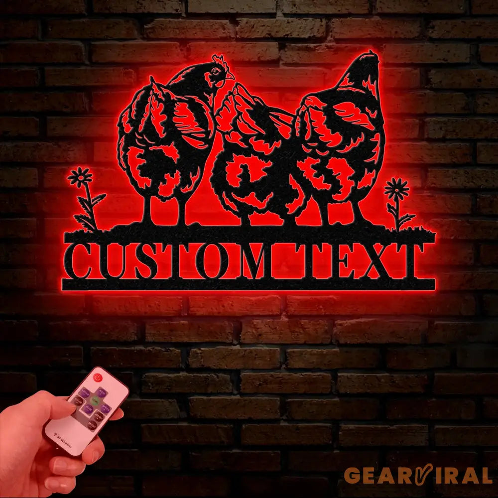 Personalized Chicken Coop Sign with Led Light Hen House Coop Sign Farm Metal Sign Metal Chicken Coop Sign Custom