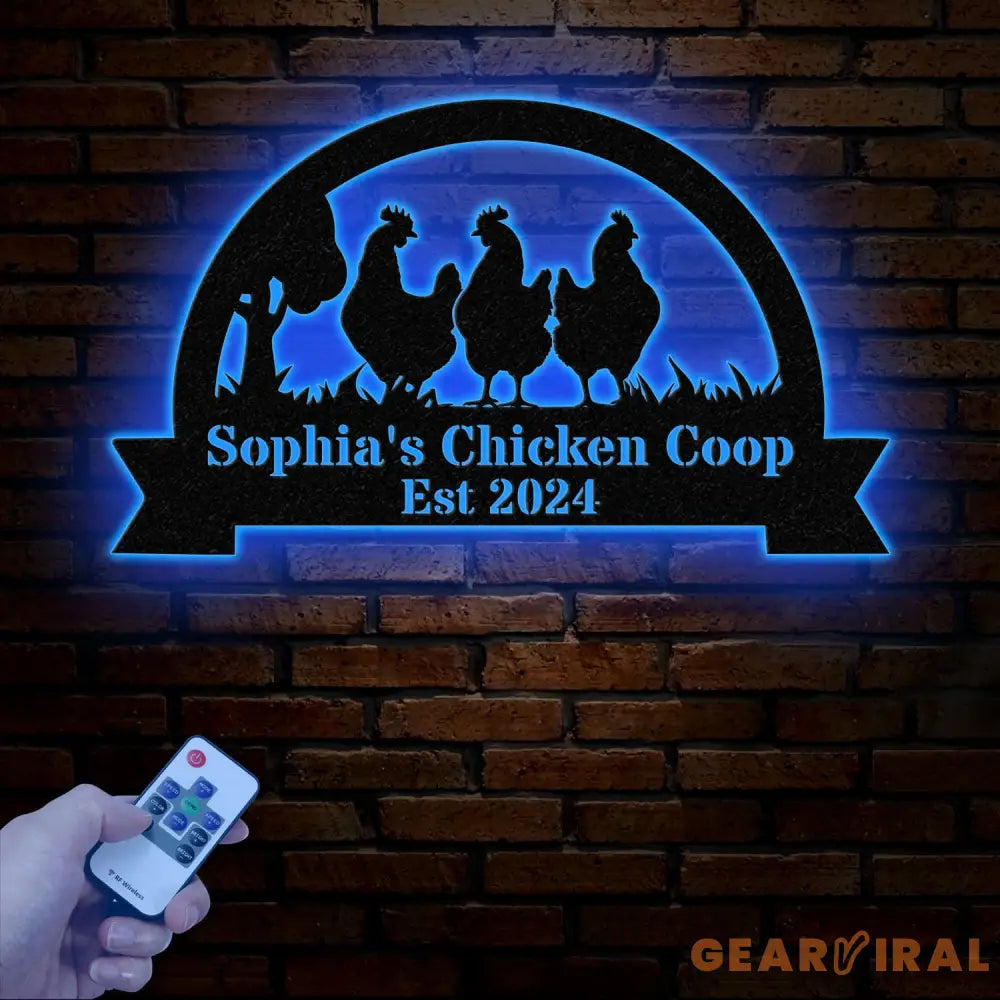 Personalized Chicken Coop Sign with Led Light Hen House Coop Sign Farm Metal Sign Metal Chicken Coop Sign Custom