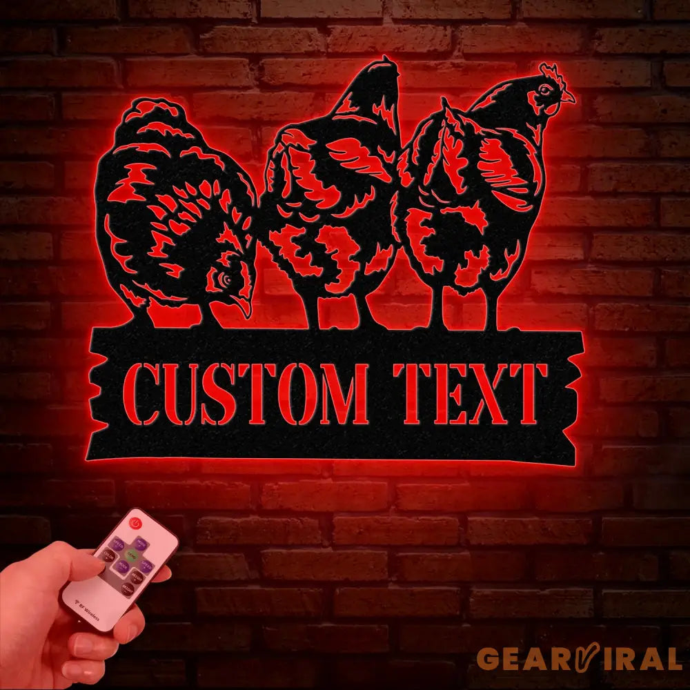 Personalized Chicken Coop Sign with Led Light Hen House Coop Sign Farm Metal Sign Metal Chicken Coop Sign Custom