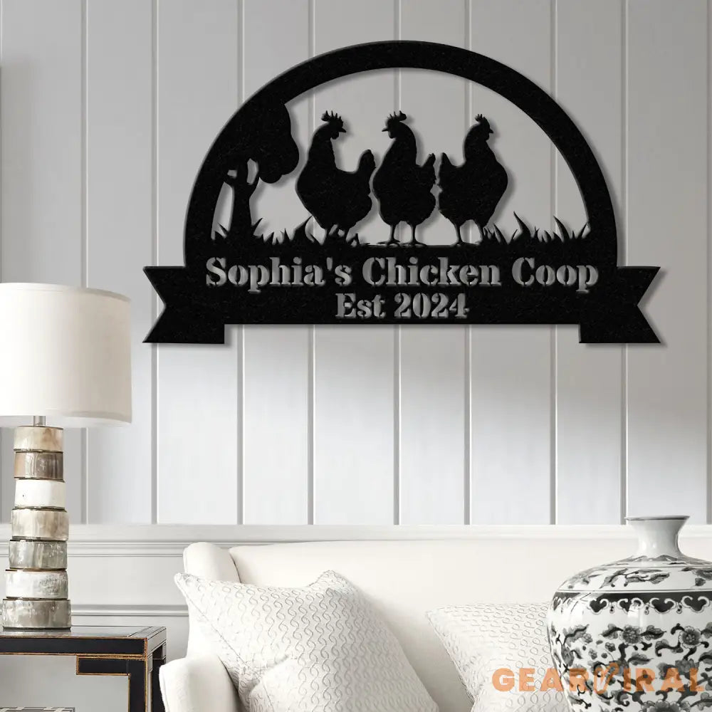 Personalized Chicken Coop Sign with Led Light Hen House Coop Sign Farm Metal Sign Metal Chicken Coop Sign Custom