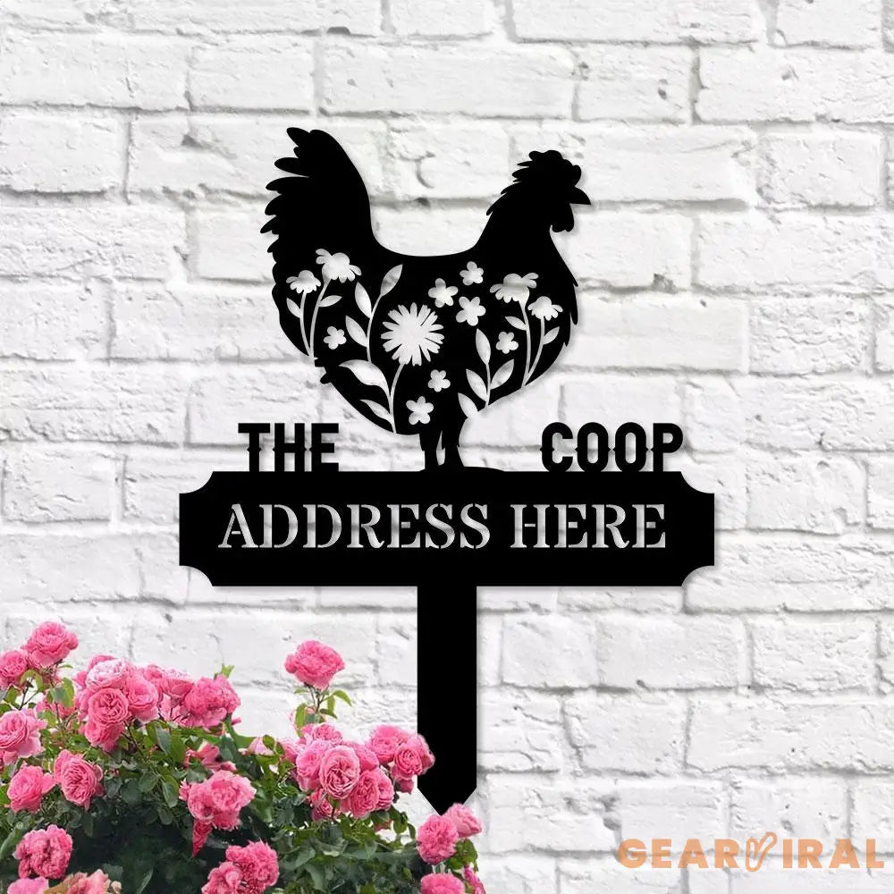 Personalized Chicken Home Farm Metal Sign - Personalize Chicken Yard Sign - Metal Stake Chicken Sign - Garden Decor