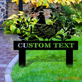 Personalized Chicken Home Farm Metal Stake Custom Sign - Personalize Chicken Yard Sign - Metal Chicken Sign - Garden