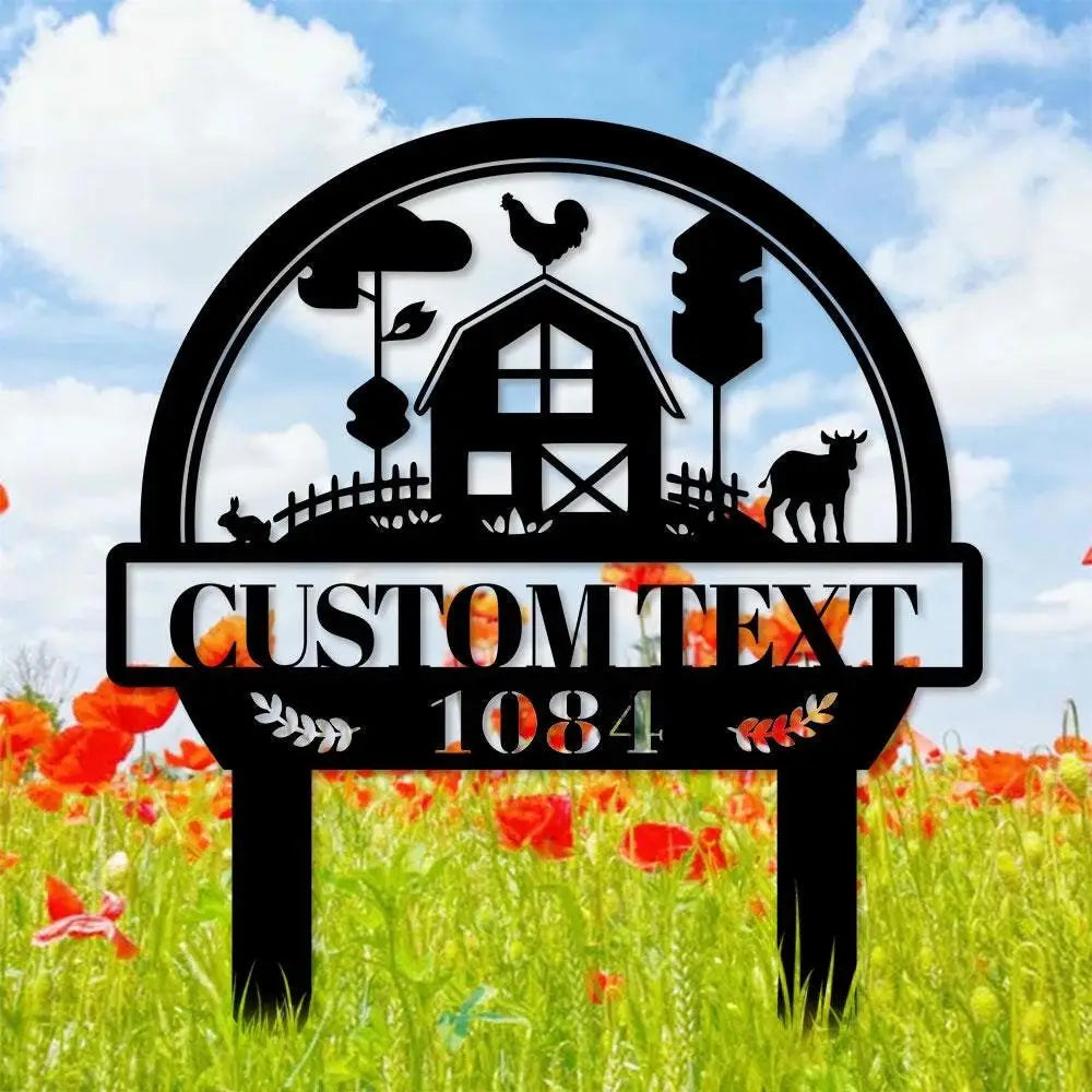 Personalized Chicken Home Farm Metal Stake - Garden Decor - Personalize Chicken Yard Sign - Metal Chicken Sign - Garden