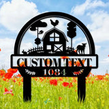 Personalized Chicken Home Farm Metal Stake - Garden Decor - Personalize Chicken Yard Sign - Metal Chicken Sign - Garden