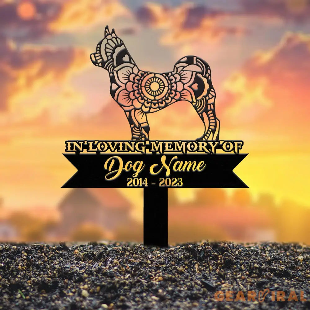 Personalized Chihuahua Mandala Garden Stake Zentangle Yard Art Dog Memorial Sign Outdoor Decor Pet Loss Sympathy Gift