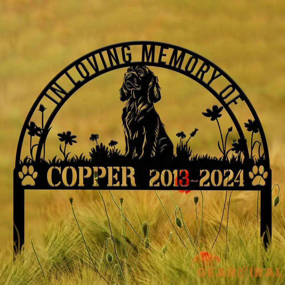 Personalized Cocker Spaniel Dog Memorial Stake - Metal Pet Grave Marker Sympathy Sign Remembrance Stake Custom Pet