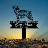 Personalized Cocker Spaniel Mandala Garden Stake Zentangle Yard Art Dog Memorial Sign Outdoor Decor Pet Loss Sympathy
