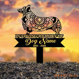 Personalized Corgi Mandala Garden Stake Zentangle Yard Art Dog Memorial Sign Outdoor Decor Pet Loss Sympathy Gift Corgi