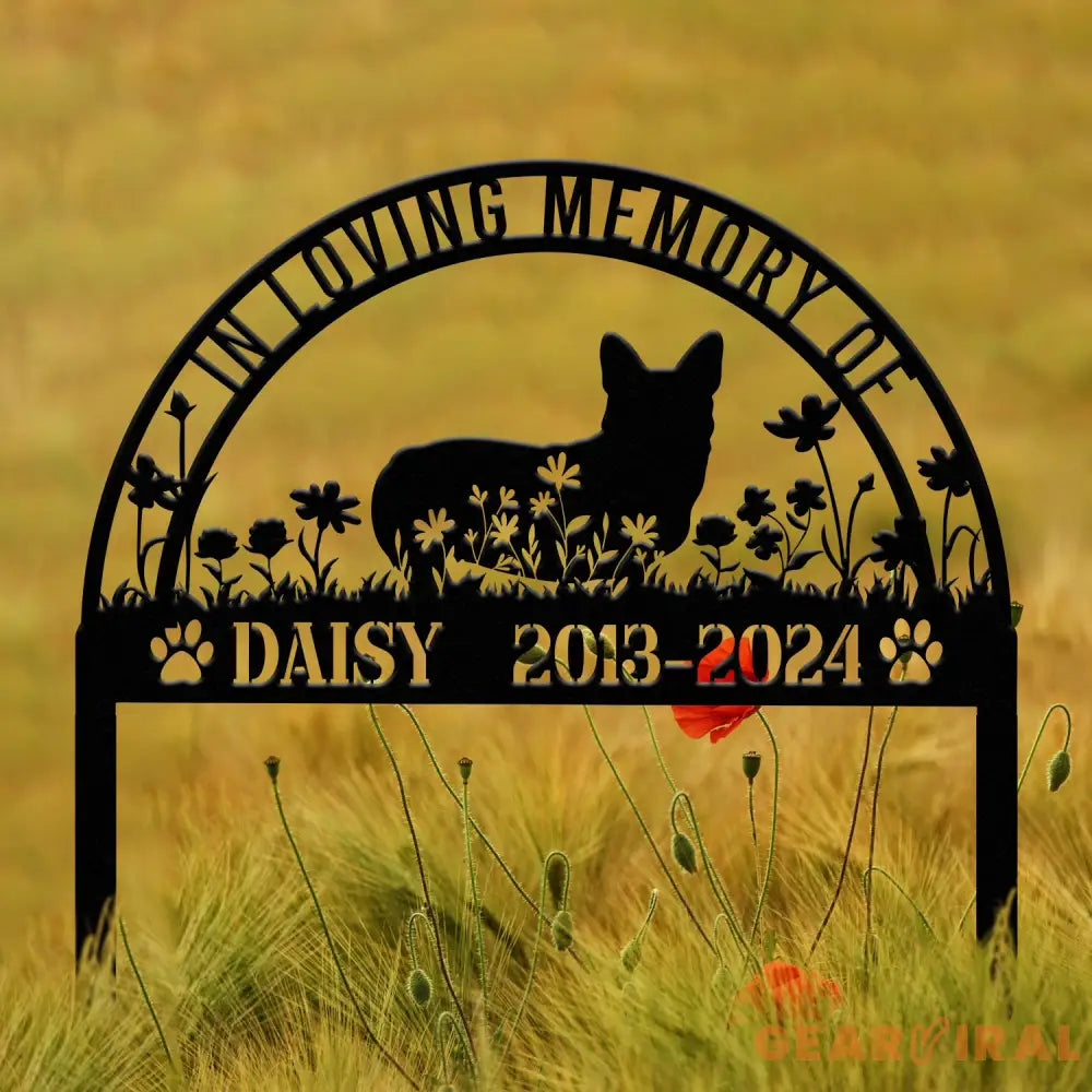 Personalized Corgi Memorial Stake Sign - Pet Grave Marker with Stake Corgi Gift Pet Loss Sympathy Sign Remembrance