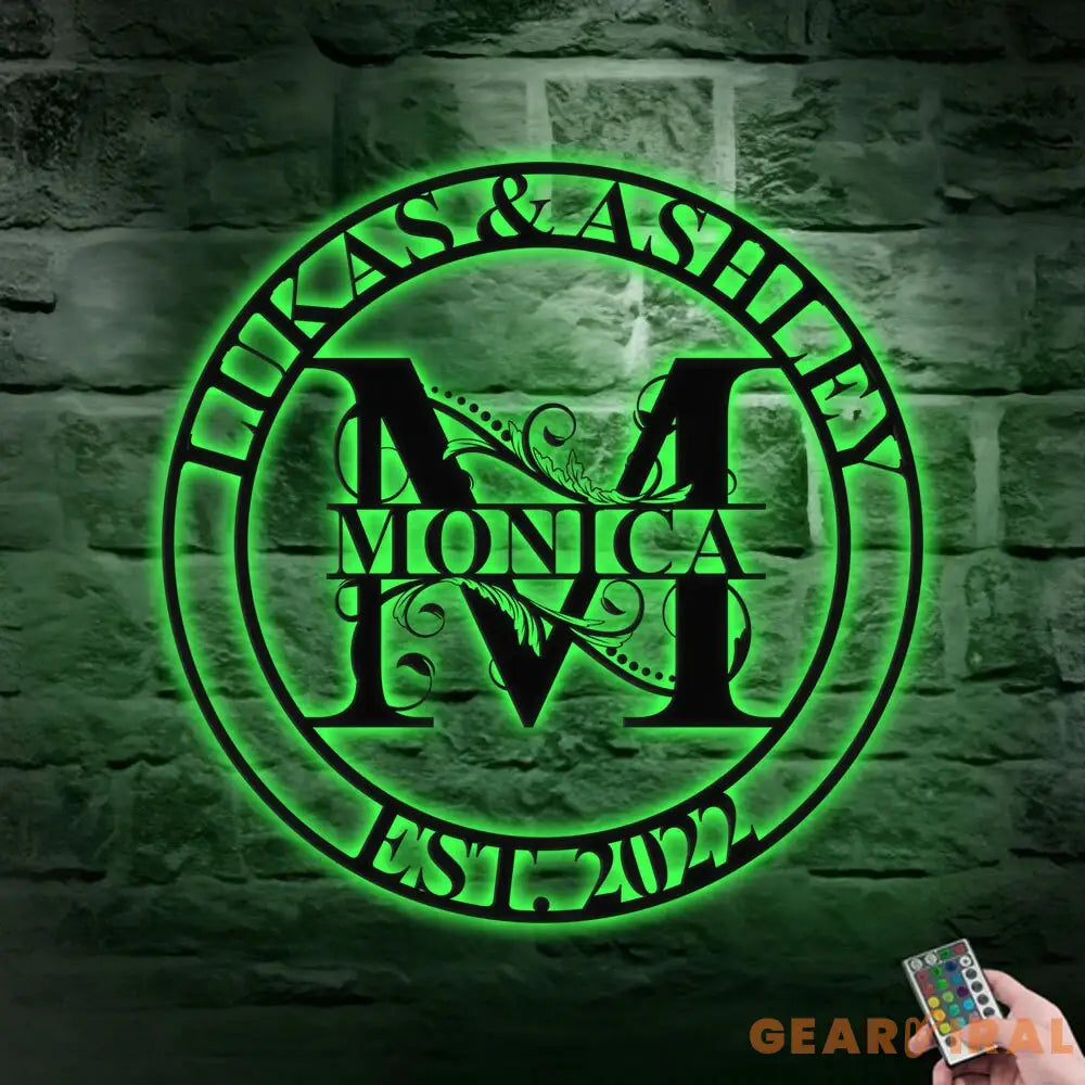 Personalized Couple Family Name Metal Sign - Last Name Initial Hanging - Personalize Metal Sign - Metal Decor - Wall