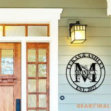 Personalized Couple Family Name Metal Sign - Last Name Initial Hanging - Personalize Metal Sign - Metal Decor - Wall