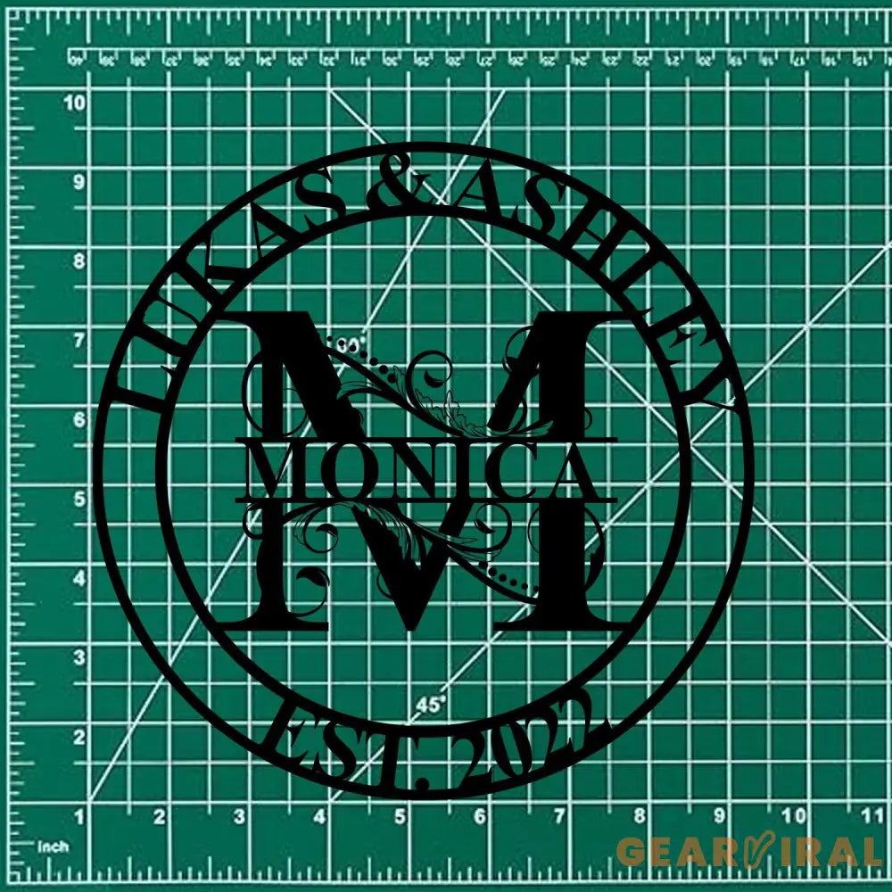 Personalized Couple Family Name Metal Sign - Last Name Initial Hanging - Personalize Metal Sign - Metal Decor - Wall