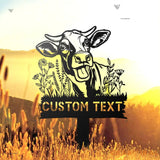 Personalized Cow Yard Stake - Cow Farmhouse Yard Decor - Farmer Name Sign - Custom Cow Sign with Stake | GearViral