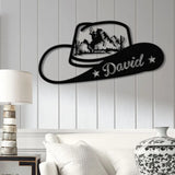 Personalized Cowboy Couple Metal Sign Custom Western Decor with Horses Cowgirl Ranch Life Equestrian Sign Wild West