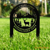 Personalized Custom Metal Deer Sign Stake Custom Metal Name Signs Metal Camping Sign Last Name Signs Cabin Sign Gift