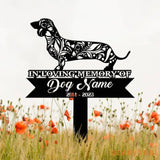 Personalized Dachshund Mandala Garden Stake Zentangle Yard Art Dog Memorial Sign Outdoor Decor Pet Loss Sympathy Gift