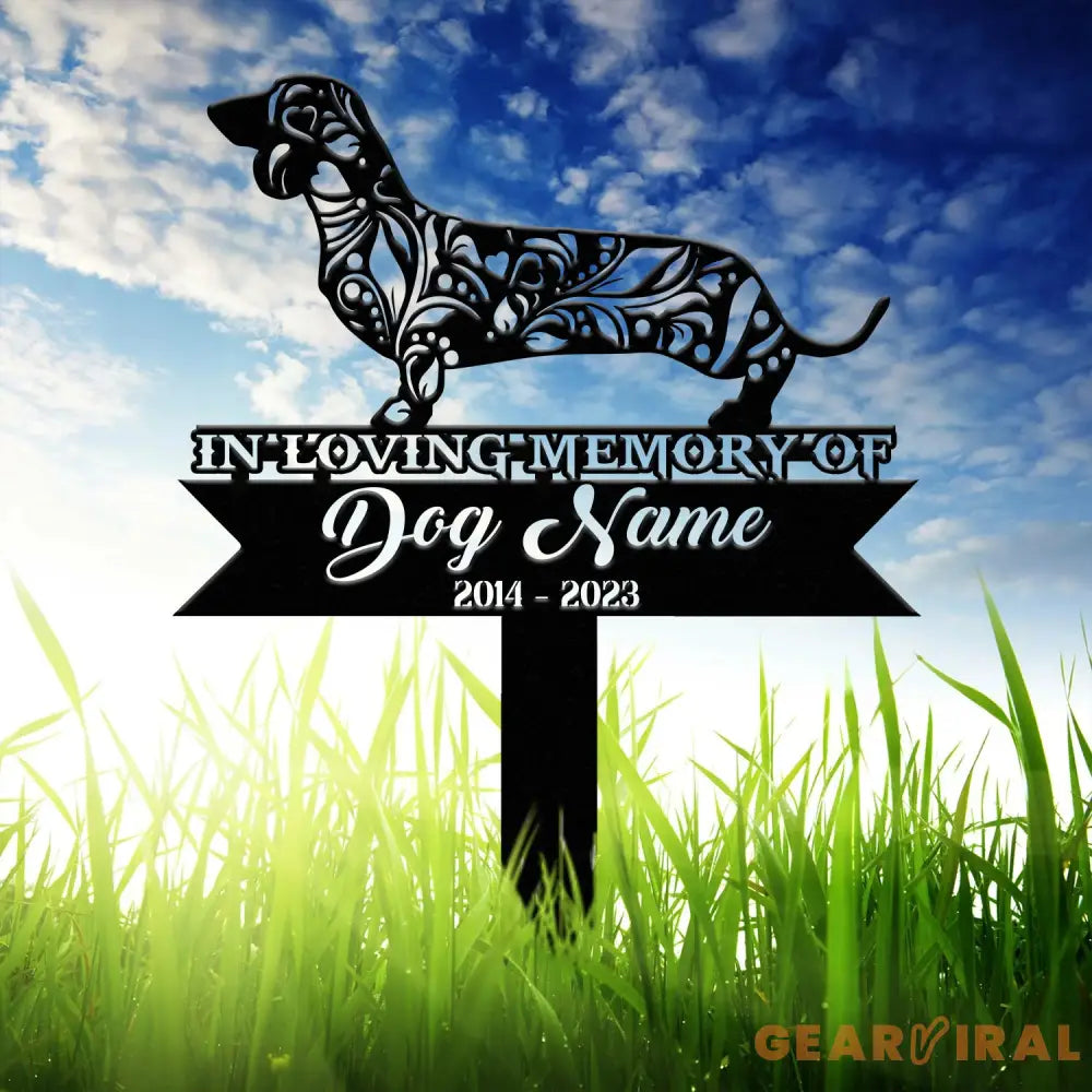 Personalized Dachshund Mandala Garden Stake Zentangle Yard Art Dog Memorial Sign Outdoor Decor Pet Loss Sympathy Gift