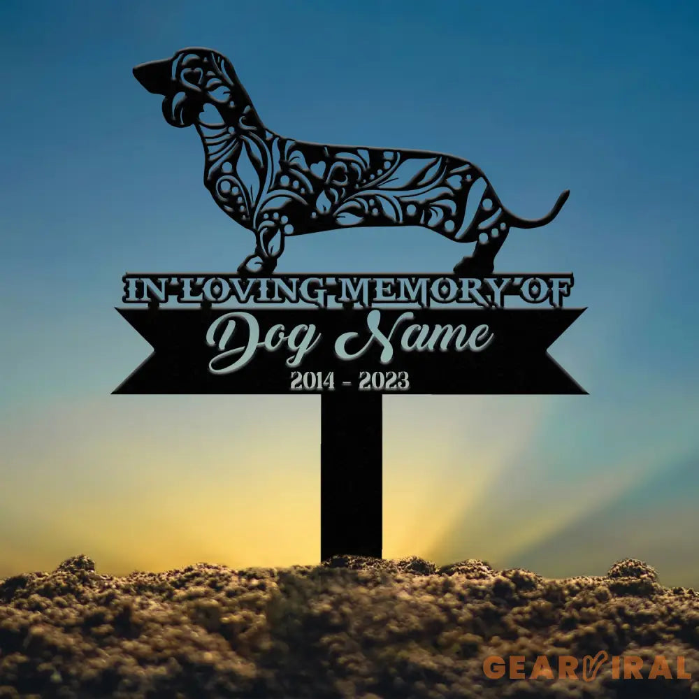 Personalized Dachshund Mandala Garden Stake Zentangle Yard Art Dog Memorial Sign Outdoor Decor Pet Loss Sympathy Gift