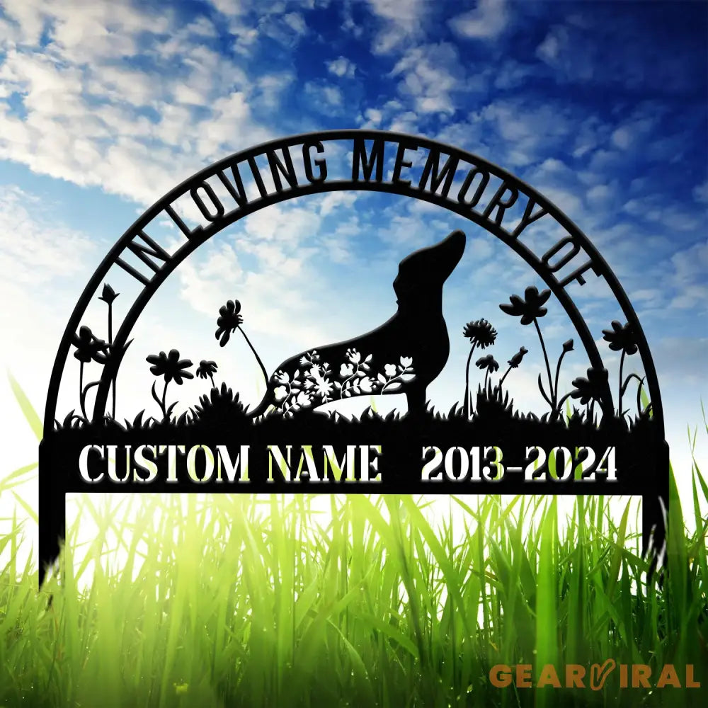 Personalized Dachshund Memorial Stake Pet Grave Marker Sign Dachshund Remembrance Stake Pet Loss Sympathy Gift Custom