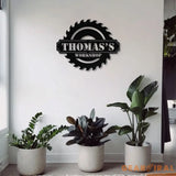 Personalized Dad’s Workshop metal Sign - Heart Metal Wall Art - Love Family Name Metal Sign - Gift for him