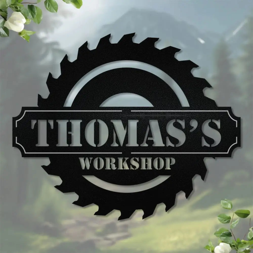 Personalized Dad’s Workshop metal Sign - Heart Metal Wall Art - Love Family Name Metal Sign - Gift for him