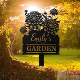 Personalized Dahlia Flower Sign With Stake - Dahlia Flower Gift - Dahlia Garden Decor - Custom Garden Name Sign