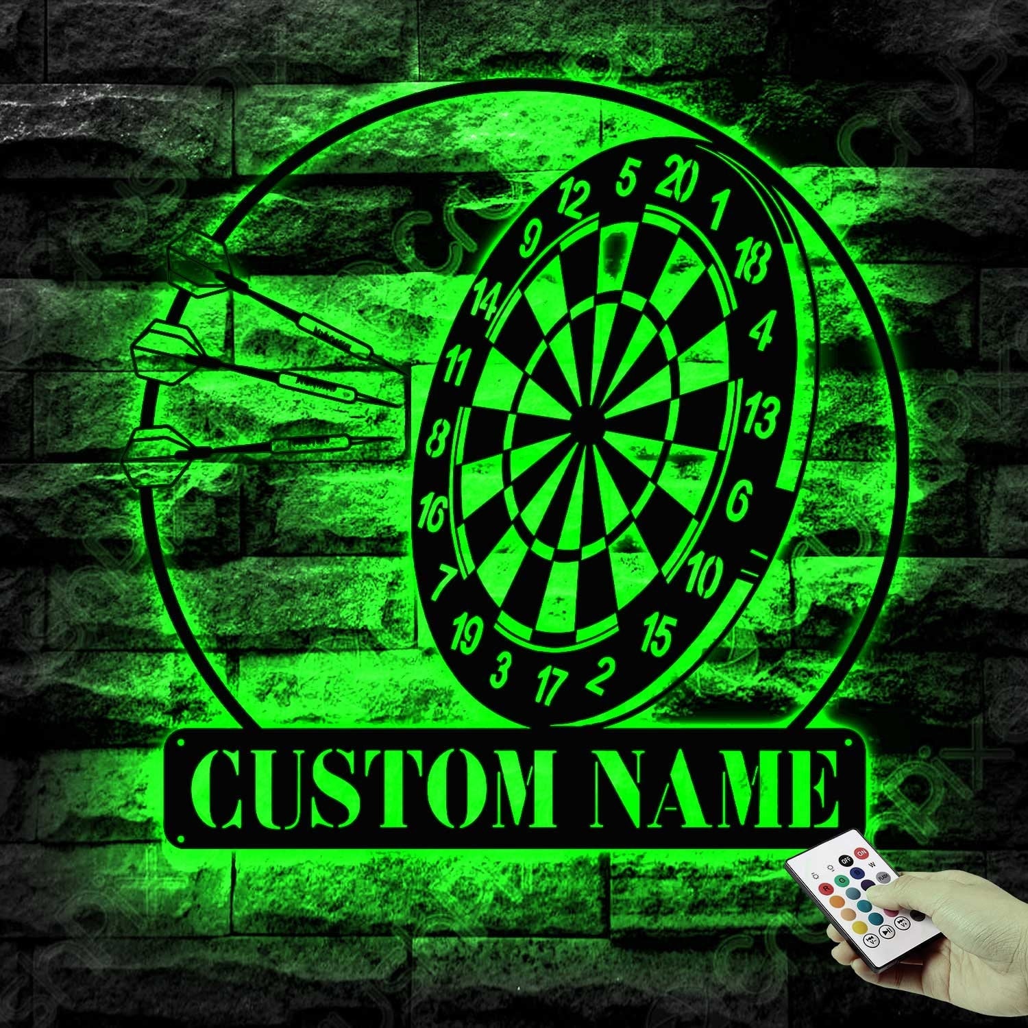 Personalized Dartboard Metal Sign Wall Art With Led Lights - Custom Dart Gamer Name Sign - Game Room Decor - Sport Wall Hanging | GearViral