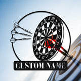 Personalized Dartboard Metal Sign Wall Art With Led Lights - Custom Dart Gamer Name Sign - Game Room Decor - Sport Wall Hanging | GearViral