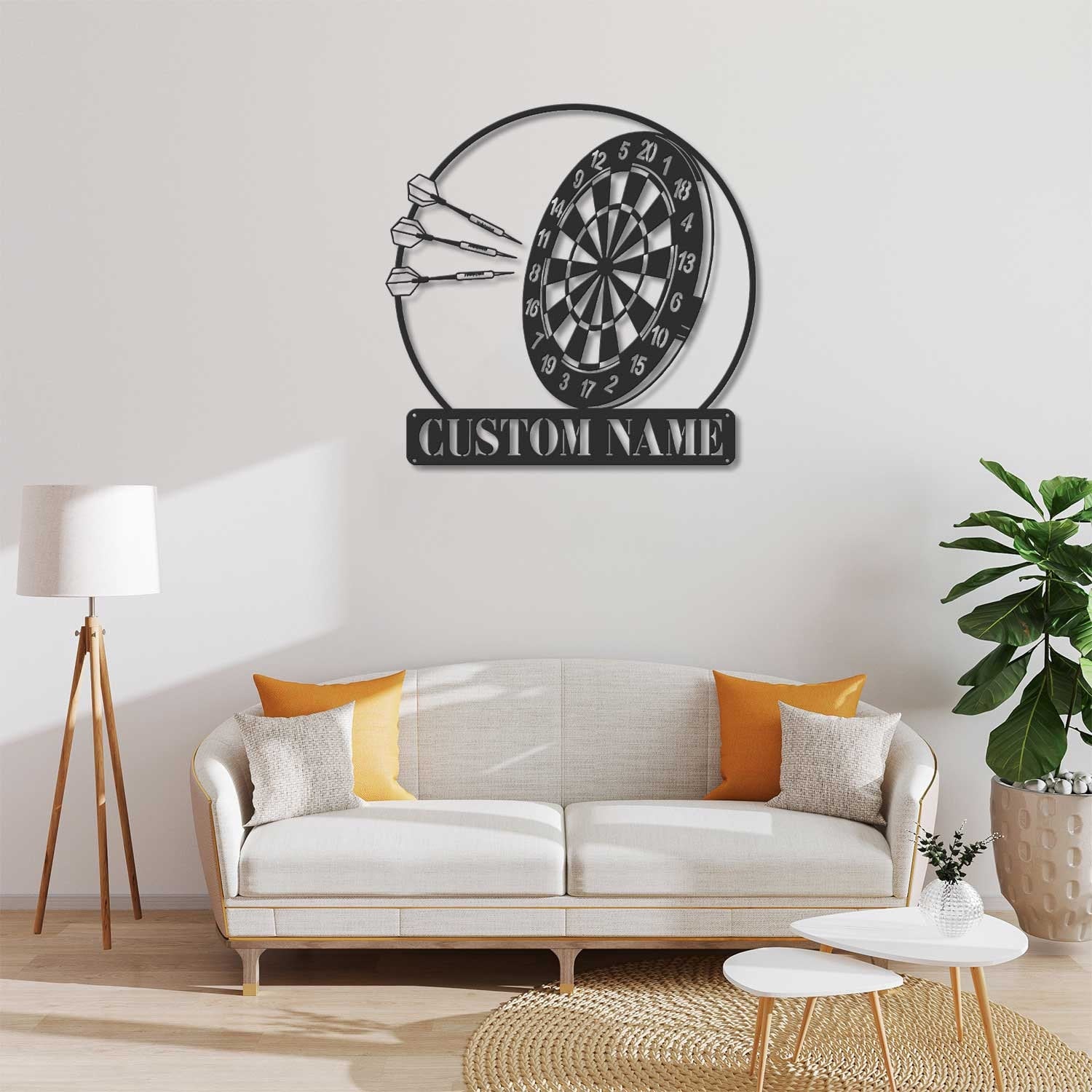 Personalized Dartboard Metal Sign Wall Art With Led Lights - Custom Dart Gamer Name Sign - Game Room Decor - Sport Wall Hanging | GearViral