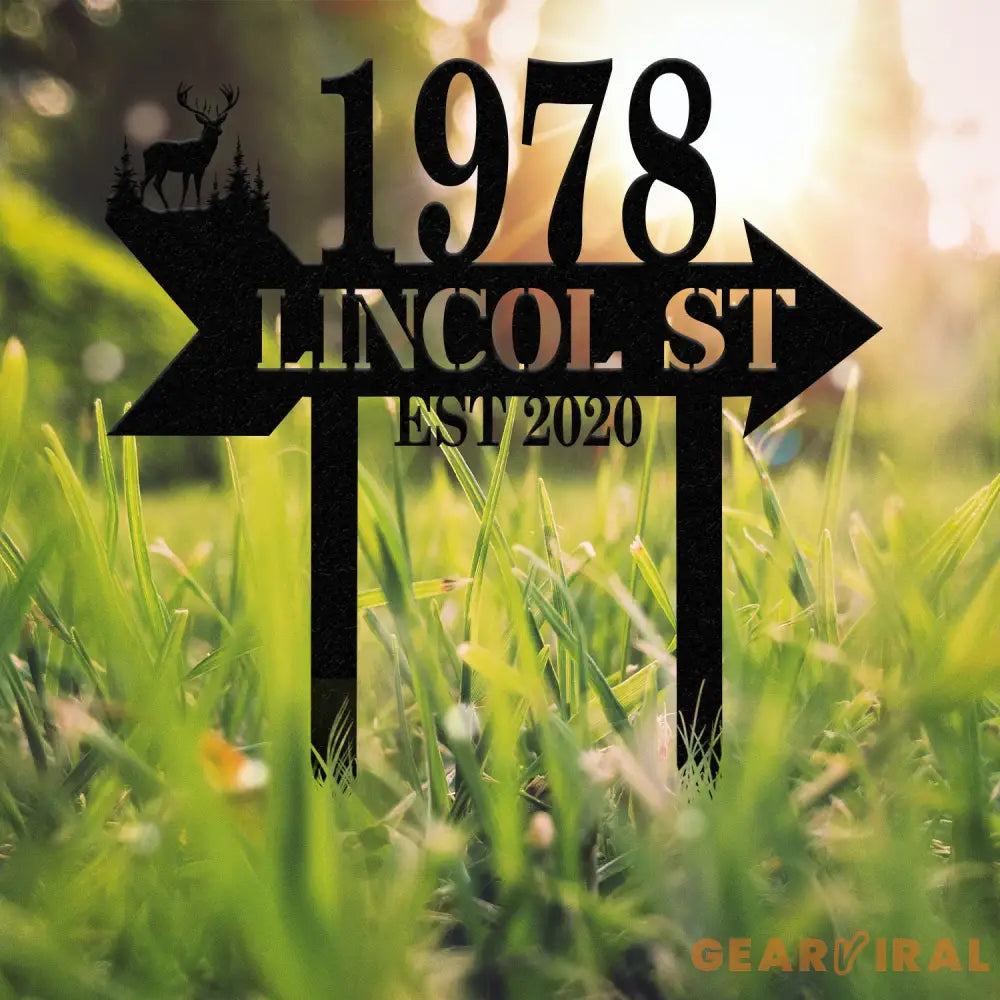 Personalized Deer Address Yard Stake Custom Deer Sign Custom House Numbers Metal Address Sign Address Numbers Outdoor