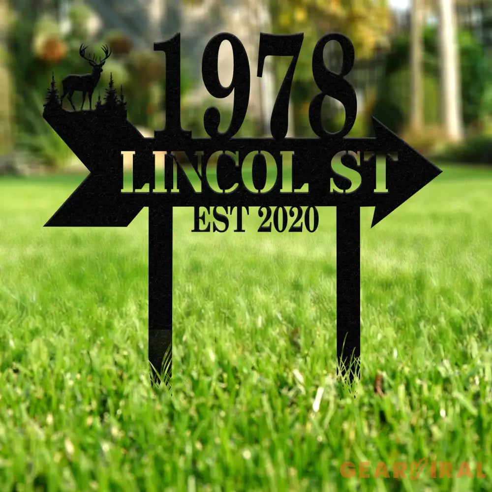 Personalized Deer Address Yard Stake Custom Deer Sign Custom House Numbers Metal Address Sign Address Numbers Outdoor
