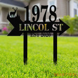Personalized Deer Address Yard Stake Custom Deer Sign Custom House Numbers Metal Address Sign Address Numbers Outdoor