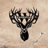 Personalized Deer Head Sign Deer Antler Decor Deer Hunter Gift Deer Monogram Camp Sign - Gearviral