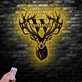 Personalized Deer Head Sign Deer Antler Decor Deer Hunter Gift Deer Monogram Camp Sign - Gearviral
