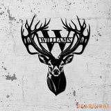 Personalized Deer Head Sign Deer Antler Decor Deer Hunter Gift Deer Monogram Camp Sign - Gearviral