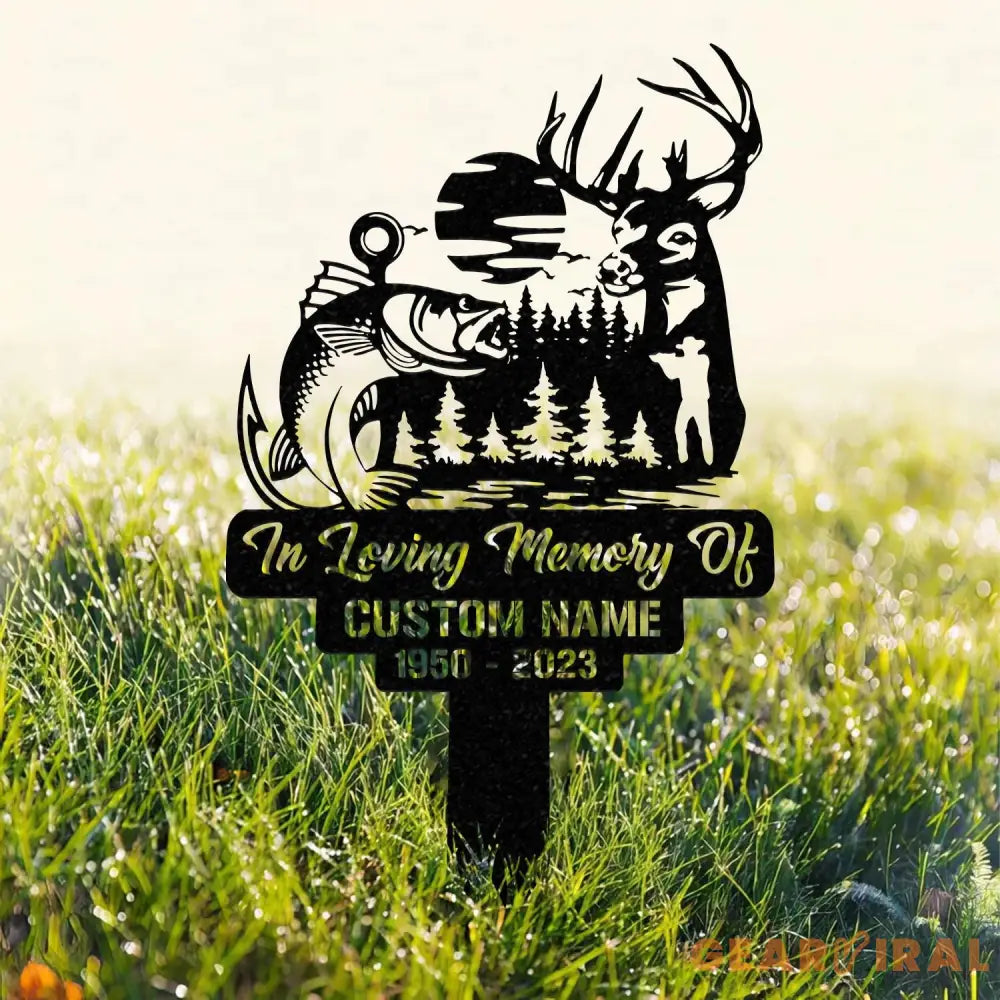 Personalized Deer Hunting Memorial Stake Memorial Stake Hunter Loss In Memorial Of Gift Hunter Loss Dad Lost Sympathy