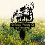Personalized Deer Hunting Memorial Stake Memorial Stake Hunter Loss In Memorial Of Gift Hunter Loss Dad Lost Sympathy