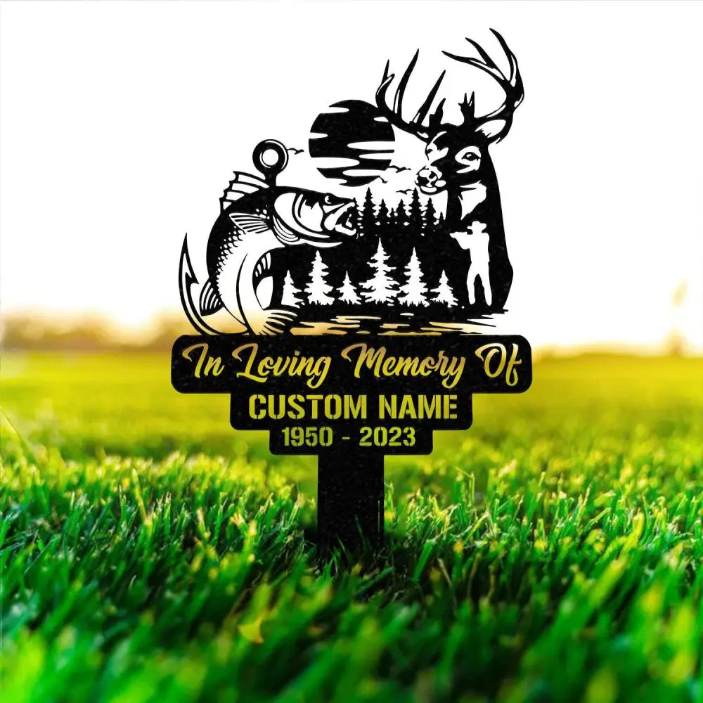 Personalized Deer Hunting Memorial Stake Memorial Stake Hunter Loss In Memorial Of Gift Hunter Loss Dad Lost Sympathy